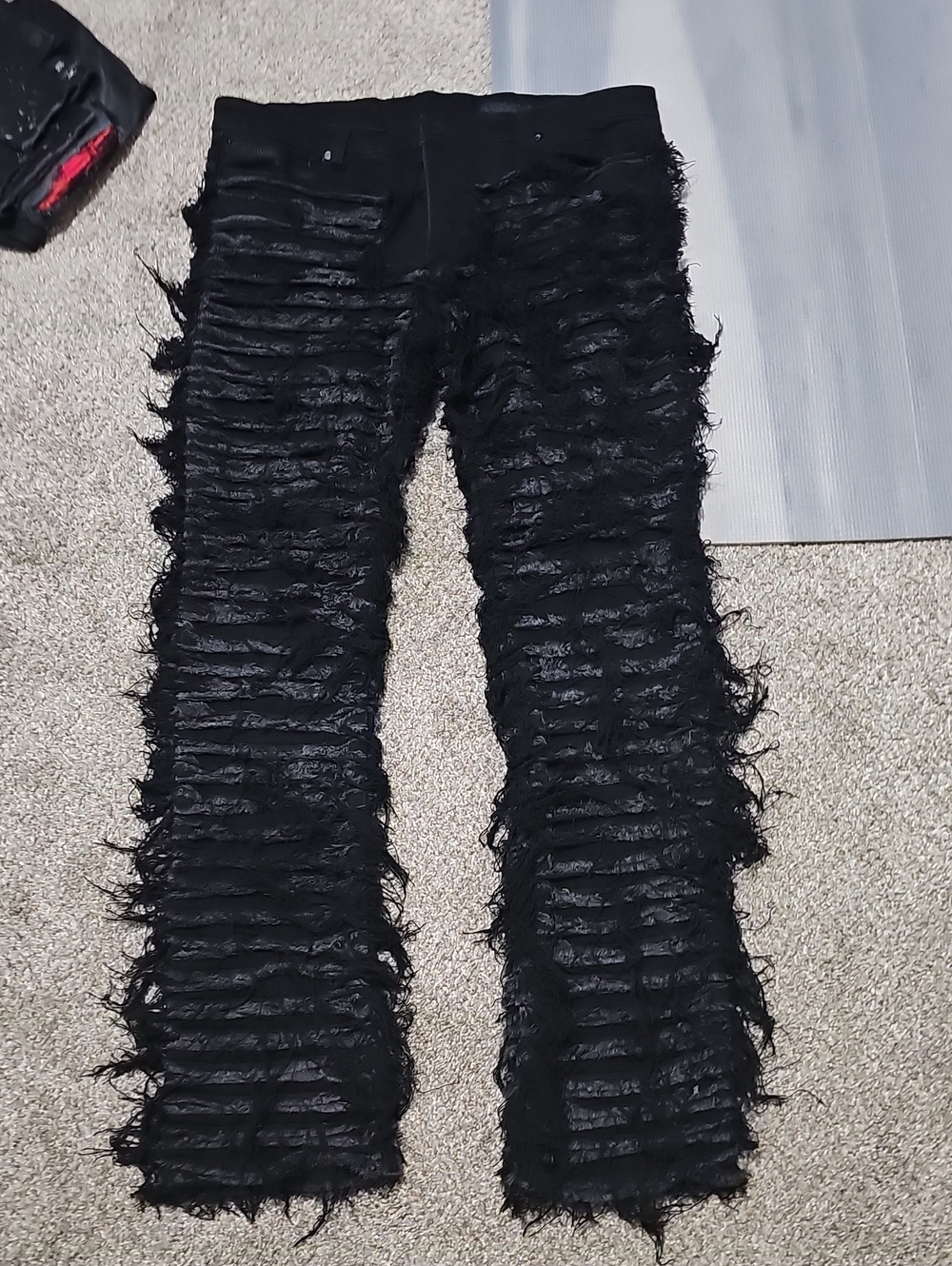 Men's Black Ruffle Texture Lounge Pants
